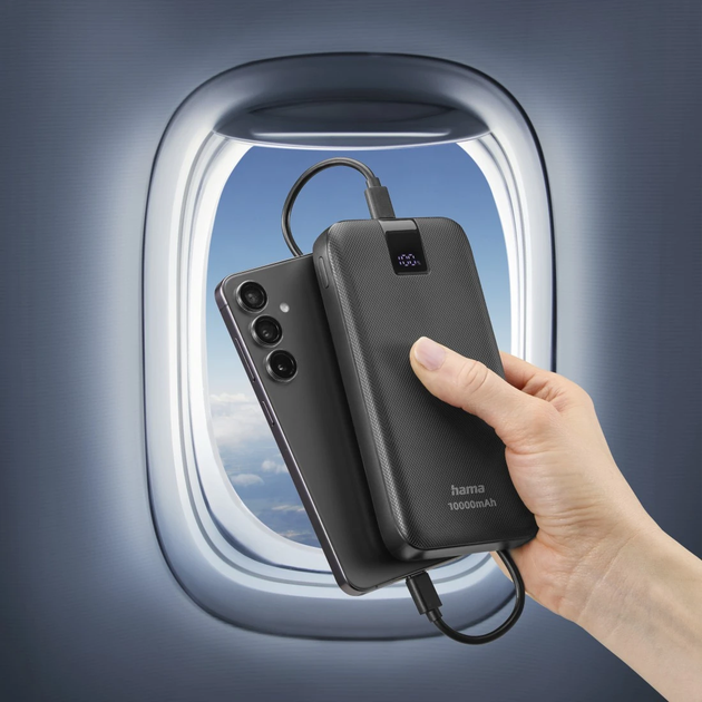 Powerbank Hama PD 10 10000 mAh 20W Anthracite (4047443514806) - obraz 9