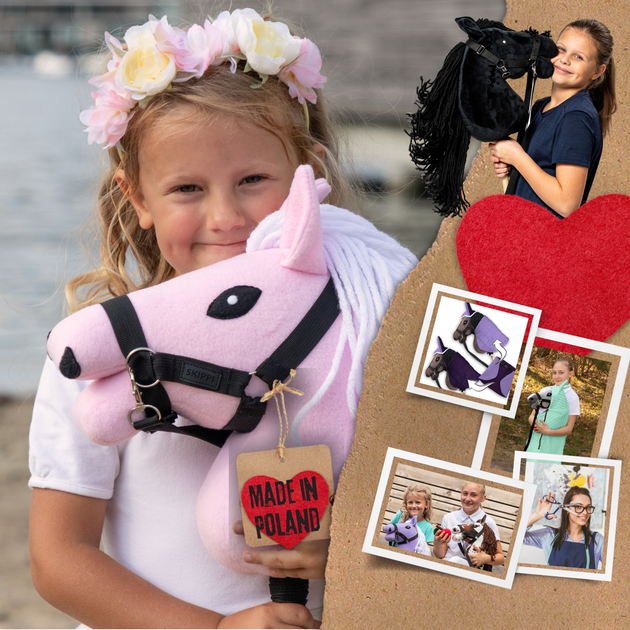 Koń na kiju Hobby Horse Skippi z kantarem i wodzami A5 Różowy (5906361450629) - obraz 3