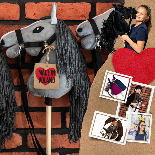 Koń na kiju Hobby Horse Skippi z kantarem i wodzami Szary (5906361450667) - obraz 3