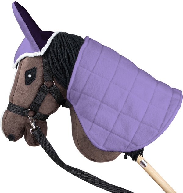 Аксесуари для коней Hobby Horse Skippi Двостороння попона та навушники Фіолетовий та бузковий (5906361450261) - зображення 6