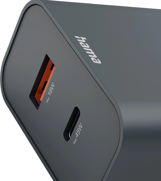 Ładowarka Hama Ecosential PD 1 x USB-C, 1 x USB-A 45W Anthracite (4007249864444) - obraz 3