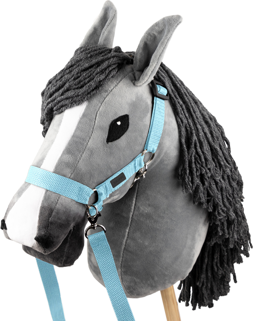 Akcesoria dla konia Hobby Horse Skippi Kantar, wodze, 2 wymienne futerka Błękitny (5906361451046) - obraz 3