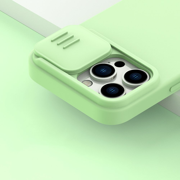 Etui Nillkin CamShield Silky Silicone Case do Apple iPhone 14 Pro Green (6902048249271) - obraz 6