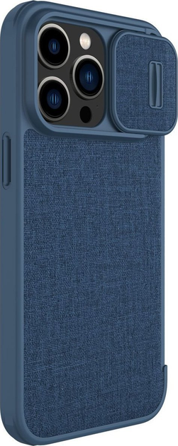 Etui z klapką Nillkin Qin Cloth Pro Case do Apple iPhone 14 Pro Max Blue (6902048249196) - obraz 4