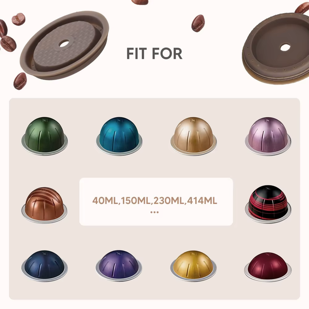 Многоразовая крышка на оригинальную капсулу для кофеварки Nespresso Vertuo Next, Vertuoline от ICafilas - изображение 3