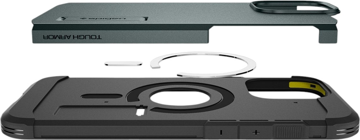 Etui Spigen Tough Armor AI MagFit do Apple iPhone 16 Pro Abyss Green (8809971230605) - obraz 6