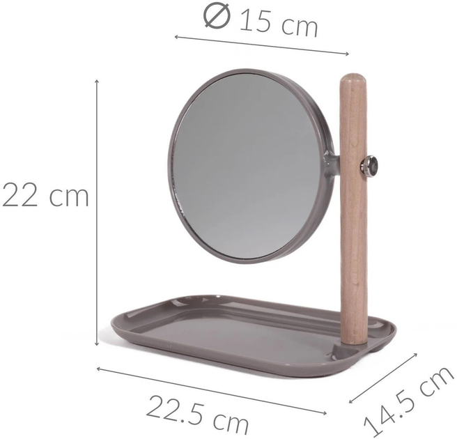 Lusterko kosmetyczne Eleganza Szare (5902973439533) - obraz 4