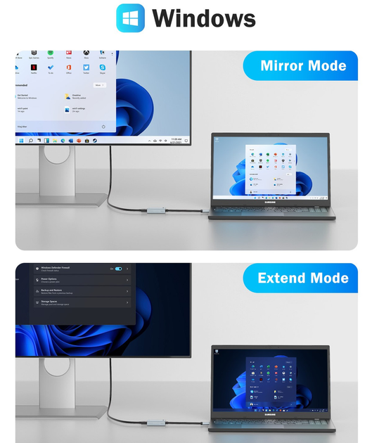 Адаптер USB-HDMI Lemorele LC06 1080P (USB 3.0 Male to HDMI Female), зовнішня відеокарта для підключення додаткового монітора - зображення 6