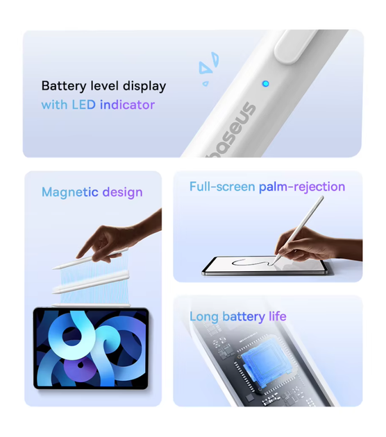 Стилус для iPad - Baseus Stylus Lite для планшета Apple Pencil iPad Pro 2018-2023 - изображение 2