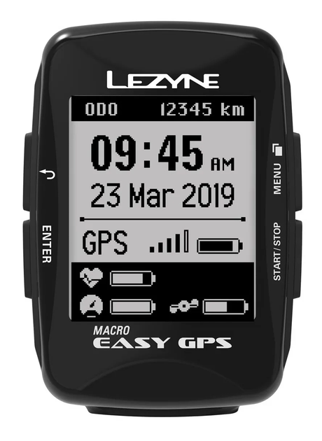 Велокомп'ютер Lezyne Macro Easy GPS чорний - Фото 2 Велокомп'ютер Lezyne Macro Easy GPS чорний - зображення 2