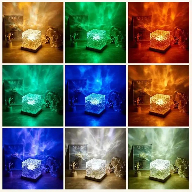 Ночник-проектор КУБ с проекцией воды настольная RGB лампа с эффектом водяной волны - изображение 4