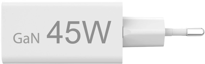 Зарядний пристрій Hama Mini GaN PD/QC 1 x USB-C, 1 x USB-A 45W White (4047443516534) - зображення 4