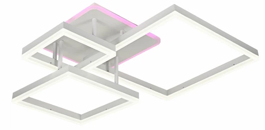 Люстра светодиодная потолочная LUMINARIA GENNY SQUARE RGB 105W 4S 645x618 WHITE 220V IP20 (6951712300206) - изображение 2