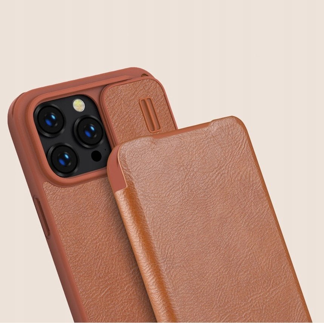 Etui z klapką Nillkin Qin Leather Pro Case do Apple iPhone 14 Pro Max Brown (6902048249028) - obraz 6