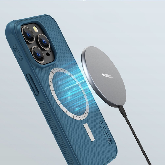 Панель Nillkin Super Frosted Shield Pro Magnetic Case для Apple iPhone 14 Pro Max MagSafe Blue (6902048248281) - зображення 9