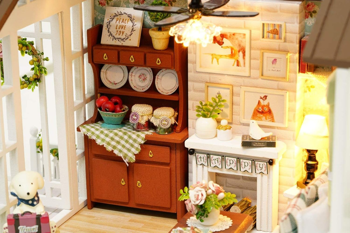 3D Румбокс конструктор кукольный дом Гостиная с верандой и камином DIY Cute Room 8008-D - Фото 2 3D Румбокс конструктор кукольный дом Гостиная с верандой и камином DIY Cute Room 8008-D - изображение 2
