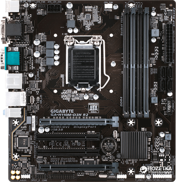 Материнская плата Gigabyte GA-H110M-D3H R2 (s1151, Intel H110, PCI-Ex16 ...
