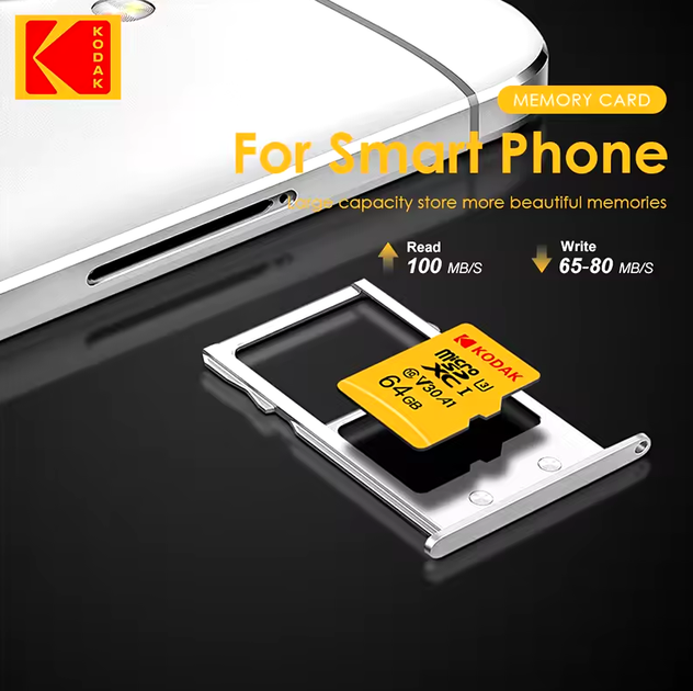 Карта памяти microSDXC Kodak U3 A1 V30 Class 10 256Gb с адаптером - изображение 2