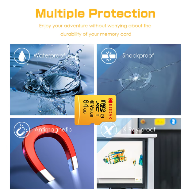 Карта памяти microSDXC Kodak U3 A1 V30 Class 10 256Gb с адаптером - изображение 6