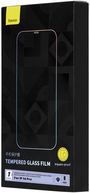 Szkło hartowane Baseus Privacy Protection Tempered Glass Anti-Spy do Apple iPhone 14 Pro (SGKN050802) - obraz 6