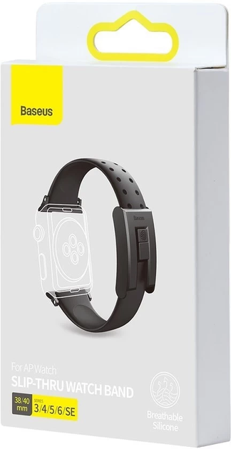 Ремінець Baseus Slip-Thru для Apple Watch Series 3 / 4 / 5 / 6 / SE 38 | 40 mm Black (LBWSE-01) - зображення 13