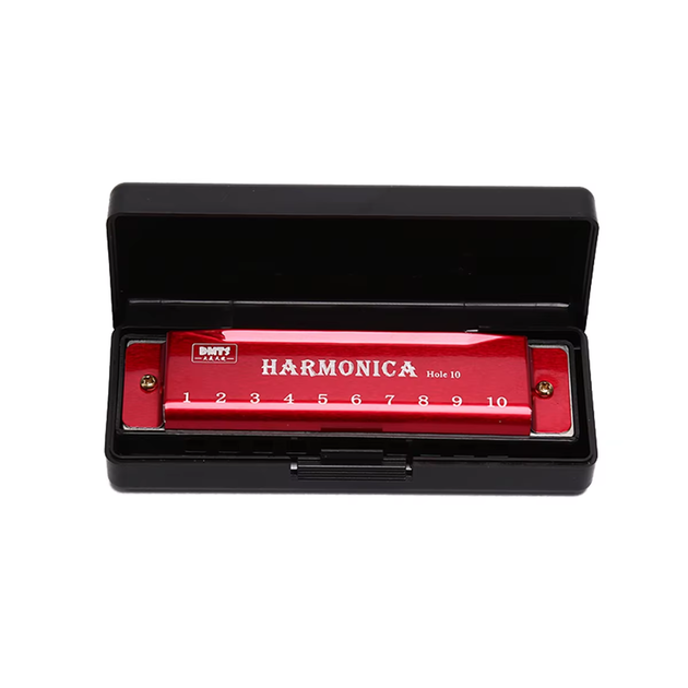 Губная гармошка Harmonica для начинающих красная 10С - Фото 2 Губная гармошка Harmonica для начинающих красная 10С - изображение 2