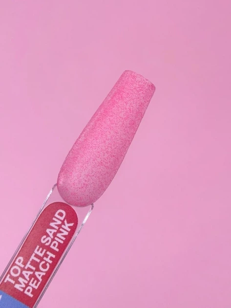 Матовое топовое покрытие LunaMoon Top Matte Sand Peach Pink без липкого слоя для гель-лака 13 мл - изображение 3