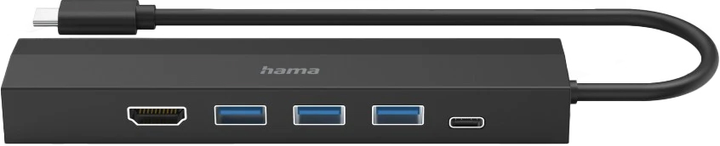 Hub USB Hama Multiport 6-in-1 3 x USB-A + USB-C + HDMI + LAN Black (4047443505484) - obraz 4
