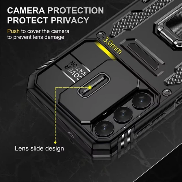 Чехол противоударный Epik Defender Cam Ring Case для Samsung Galaxy S24+ Черный / Black - Фото 5 Чехол противоударный Epik Defender Cam Ring Case для Samsung Galaxy S24+ Черный / Black - изображение 5