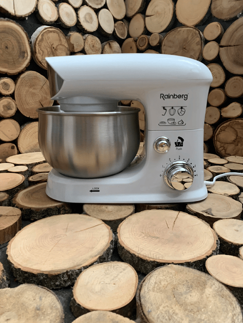 Настольный планетарный миксер с крюком для замеса крутого теста Rainberg 3200W, Стационарный миксер тестмес для дома RB-8083 White - Фото 5 Настольный планетарный миксер с крюком для замеса крутого теста Rainberg 3200W, Стационарный миксер тестмес для дома RB-8083 White - изображение 5
