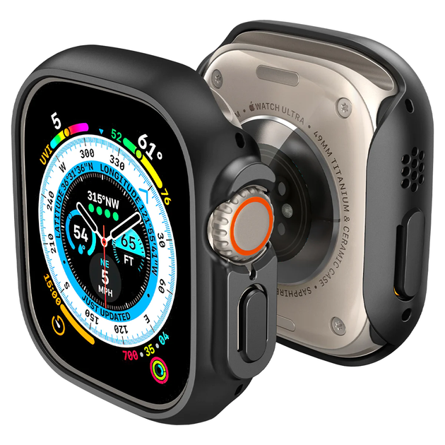 Чехол-накладка Spigen ACS05458 для Apple Watch Ultra (49mm), Thin Fit, Black - изображение 12