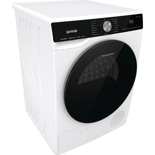 Сушильна машина Gorenje тепловий насос, 9кг, A++, 60см, дисплей, 15 програм, підсвітка барабану, білий - изображение 5