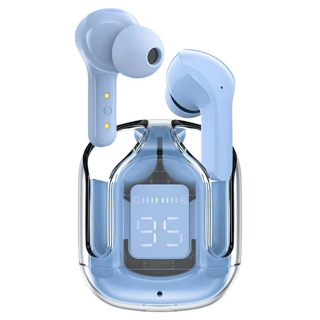Навушники ACEFAST T6 True wireless stereo headset, бездротові, кейс з світовим циферблатом, Ice Blue - зображення 2