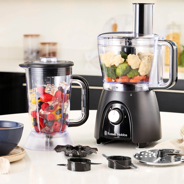 Кухонна машина Russell Hobbs Desire Matte Charcoal, 600Вт, чаша-пластик, корпус-пластик, насадок-4, чорний - изображение 11