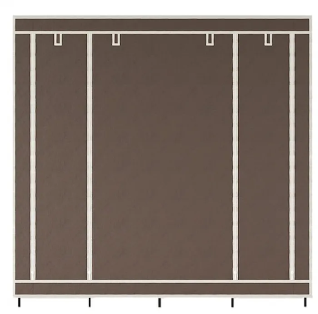 Складной мобильный универсальный каркасный шкаф для одежды Storage Wardrobe 28170 на 4 секции Коричневый (N-1) - изображение 3