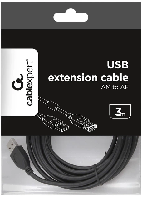 Kabel Cablexpert USB 2.0 AM - AF 3 m z filtrem ferrytowym (CCF-USB2-AMAF-10) - obraz 4