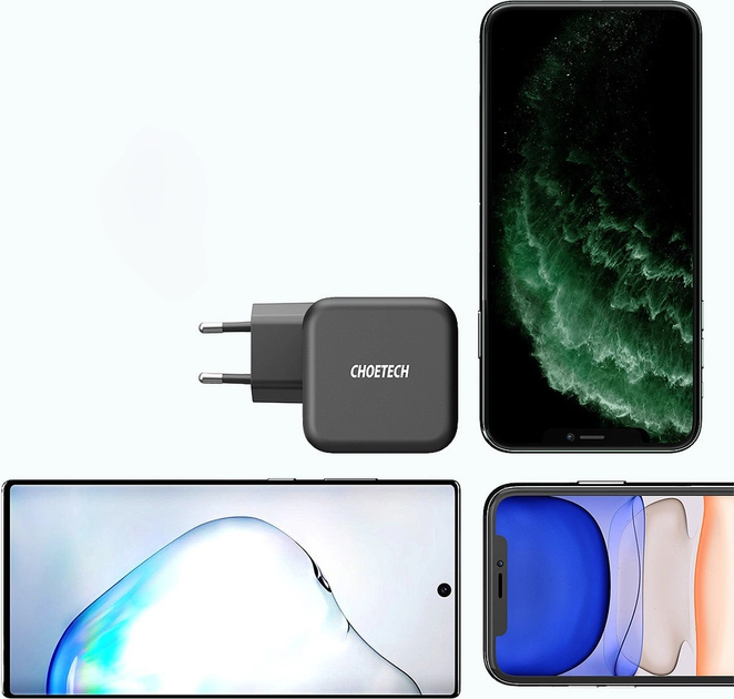 Ładowarka CHOETECH Q6006 GaN USB-C PD 61 W Black (6971824975536) - obraz 8