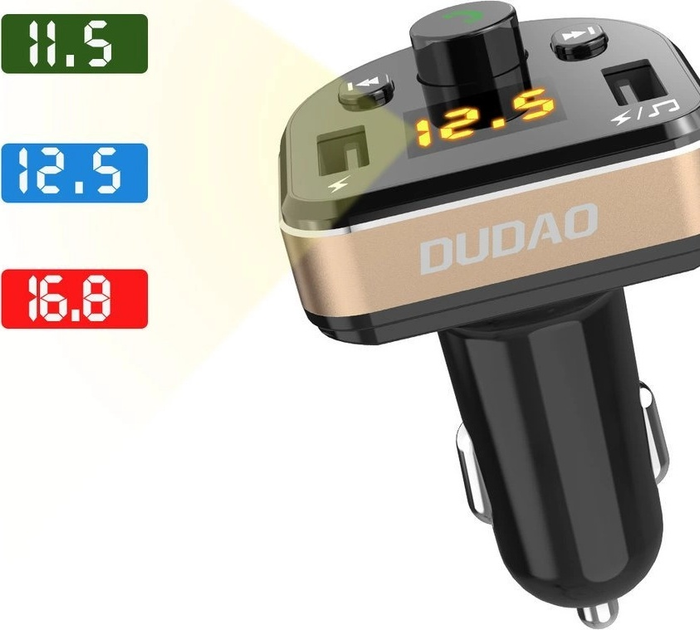 Transmiter FM Dudao R2Pro MP3 3.1 A 2 x USB-A Black (6970379615744) - obraz 4