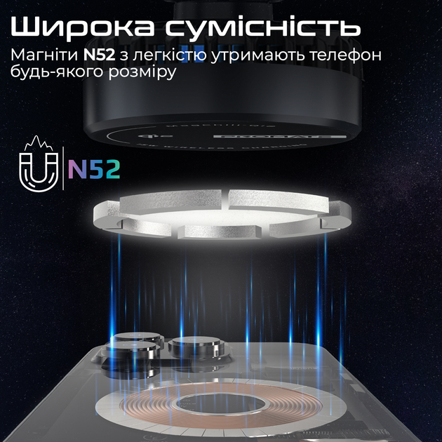 Бездротовий зарядний пристрій Promate MagChill-Qi2 MagSafe Black (magchill-qi2) - зображення 7