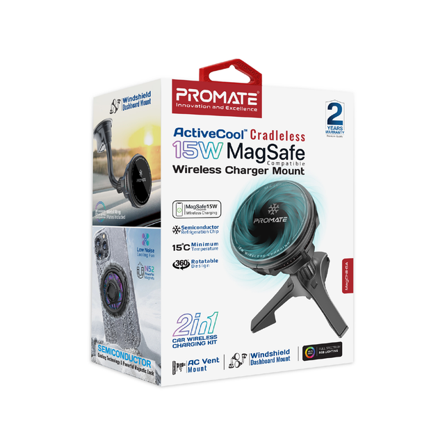 Бездротовий зарядний пристрій Promate MagChill-Ga MagSafe Black (magchill-ga) - зображення 8