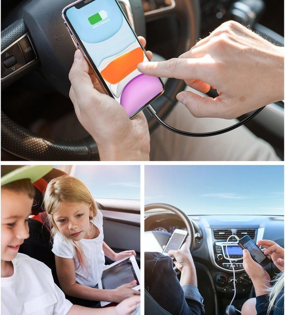 Ładowarka samochodowa z przedłużaczem Joyroom JR-CL05 2 x USB-C + 3 x USB-A 72 W 1.5 m Black (6941237153173) - obraz 8