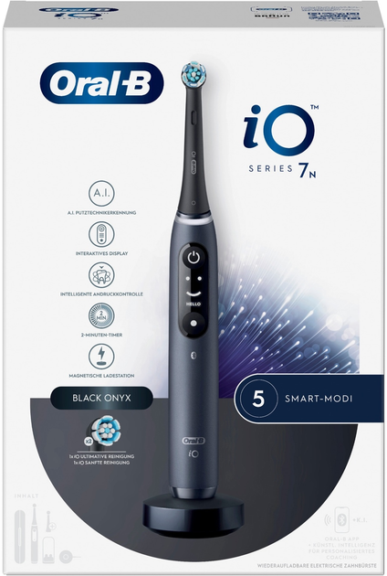 Електрична зубна щітка Oral-B iO 7N Чорна + Brush Head + TC (4210201408482) - зображення 3
