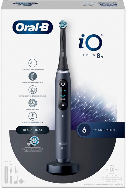 Elektryczna szczoteczka do zębów Oral-B iO 8N Czarna + Brush Head + TC (4210201408567) - obraz 3