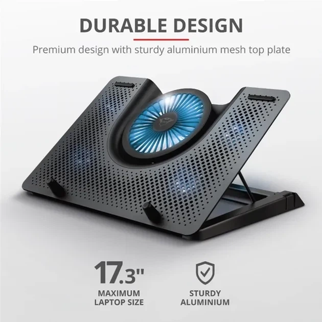 Підставка для ноутбуків Trust GXT 1125 Quno, до 17.3", BLUE LED, чорний - изображение 9