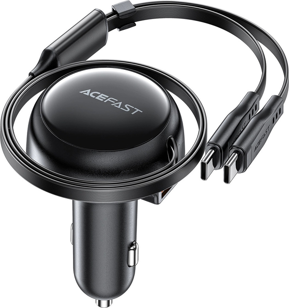 Ładowarka samochodowa Acefast B13 USB-A 53W z wbudowanym kablem 2 x USB-C Black (6974316282921) - obraz 5