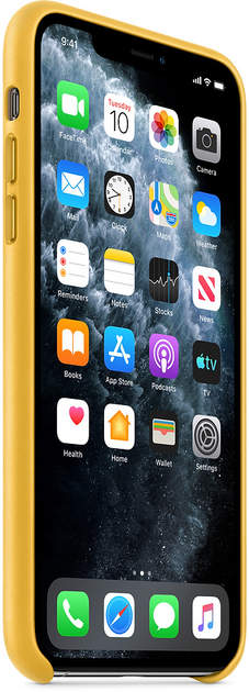 Etui Apple Leather Case do Apple iPhone 11 Pro Max Meyer Lemon (MX0A2) - obraz 5