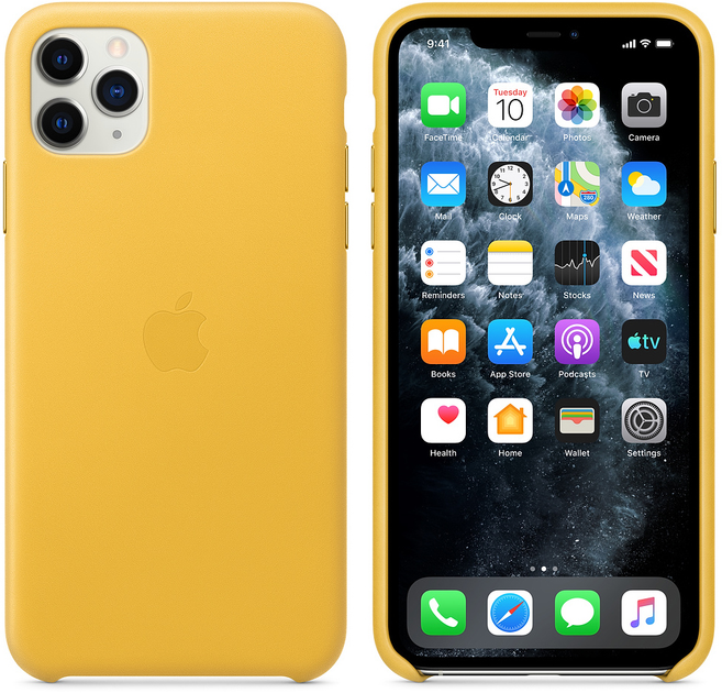 Etui Apple Leather Case do Apple iPhone 11 Pro Max Meyer Lemon (MX0A2) - obraz 6