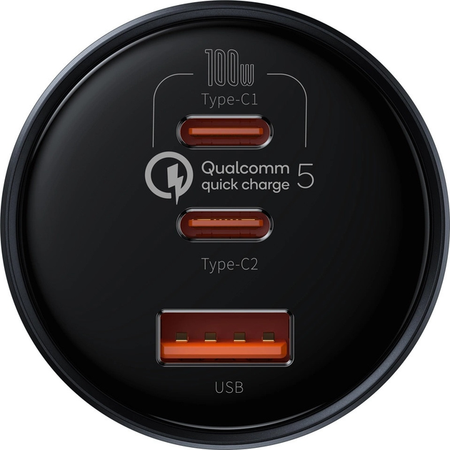 Ładowarka samochodowa Baseus USB-A + 2 x USB-C 160 W Black (TZCCZM-0G) - obraz 4