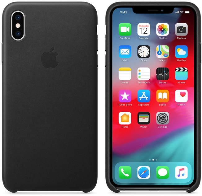 Etui Apple Leather Case do Apple iPhone Xs Max Black (MRWT2) - obraz 4