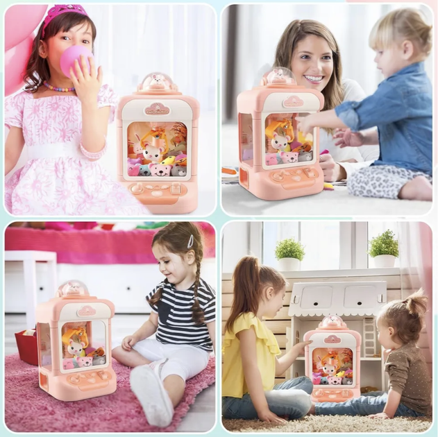 Детский игровой автомат с краном и игрушками Rabbit Розовый